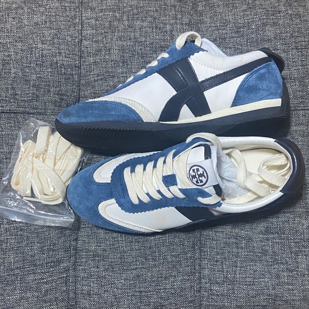 Tory Burch Women's Blue and White Sneakers
